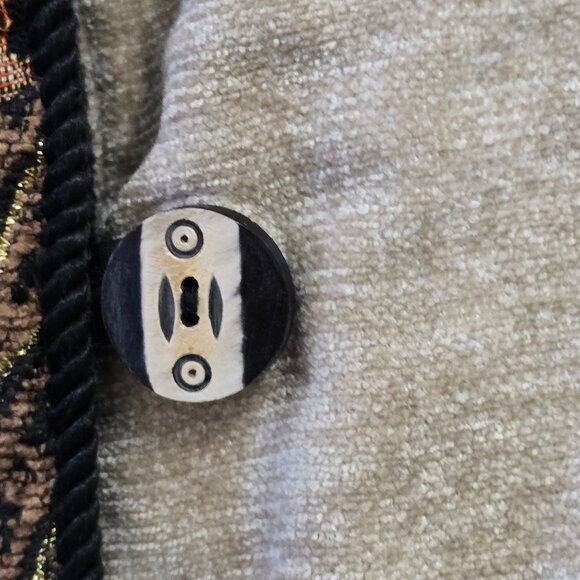 Indigo Moon Womens Large Animal Print Patchwork Jacket Chenille - Picture 11 of 12